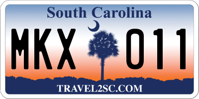SC license plate MKX011