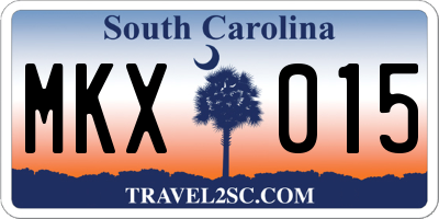 SC license plate MKX015