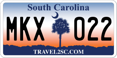 SC license plate MKX022
