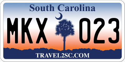 SC license plate MKX023