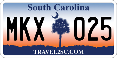 SC license plate MKX025