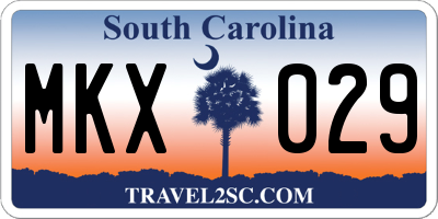 SC license plate MKX029