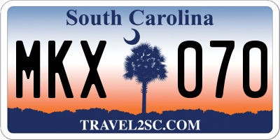 SC license plate MKX070