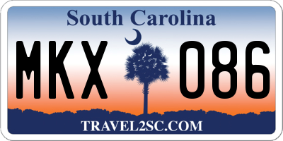 SC license plate MKX086