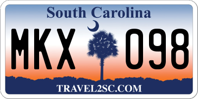 SC license plate MKX098