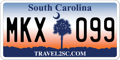SC license plate MKX099