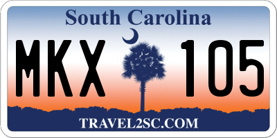SC license plate MKX105