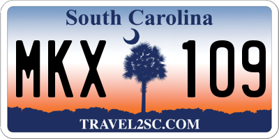SC license plate MKX109