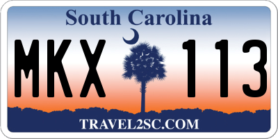 SC license plate MKX113