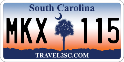 SC license plate MKX115