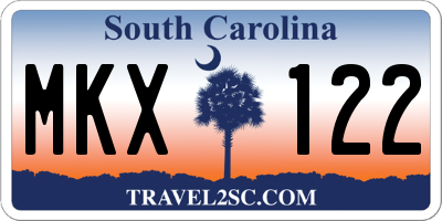 SC license plate MKX122