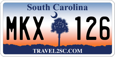 SC license plate MKX126
