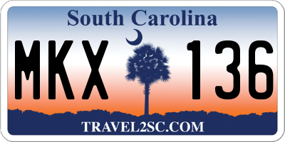 SC license plate MKX136