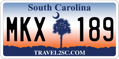 SC license plate MKX189