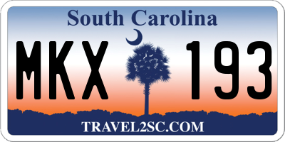 SC license plate MKX193