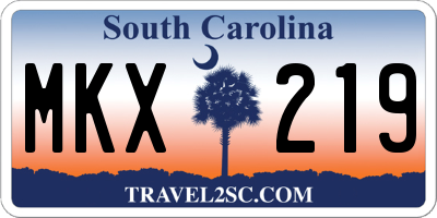 SC license plate MKX219