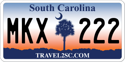 SC license plate MKX222