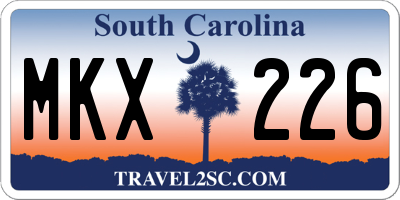 SC license plate MKX226