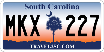 SC license plate MKX227
