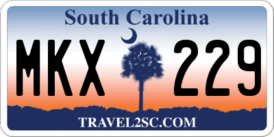 SC license plate MKX229