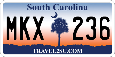 SC license plate MKX236
