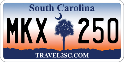 SC license plate MKX250