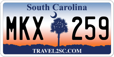 SC license plate MKX259