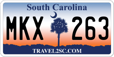 SC license plate MKX263
