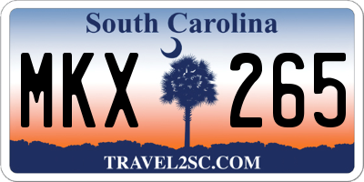SC license plate MKX265