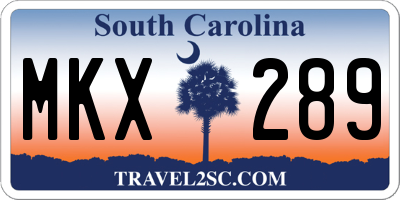 SC license plate MKX289