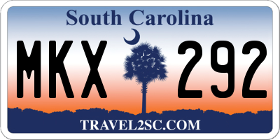 SC license plate MKX292