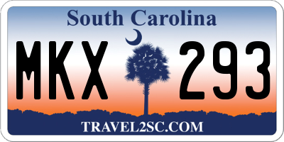 SC license plate MKX293