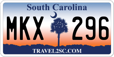 SC license plate MKX296
