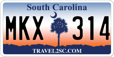 SC license plate MKX314