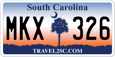 SC license plate MKX326