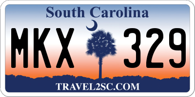 SC license plate MKX329