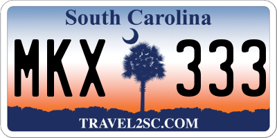 SC license plate MKX333