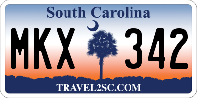 SC license plate MKX342