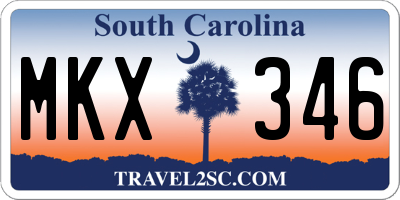 SC license plate MKX346