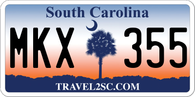 SC license plate MKX355