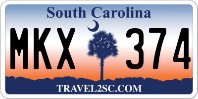 SC license plate MKX374