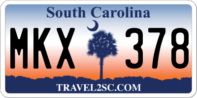 SC license plate MKX378
