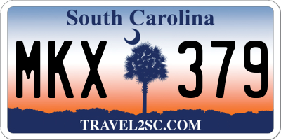 SC license plate MKX379