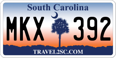 SC license plate MKX392