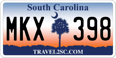 SC license plate MKX398