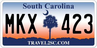 SC license plate MKX423