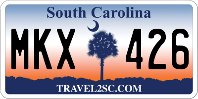 SC license plate MKX426