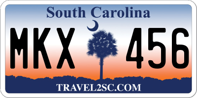 SC license plate MKX456