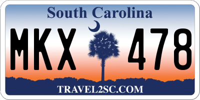 SC license plate MKX478