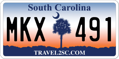 SC license plate MKX491